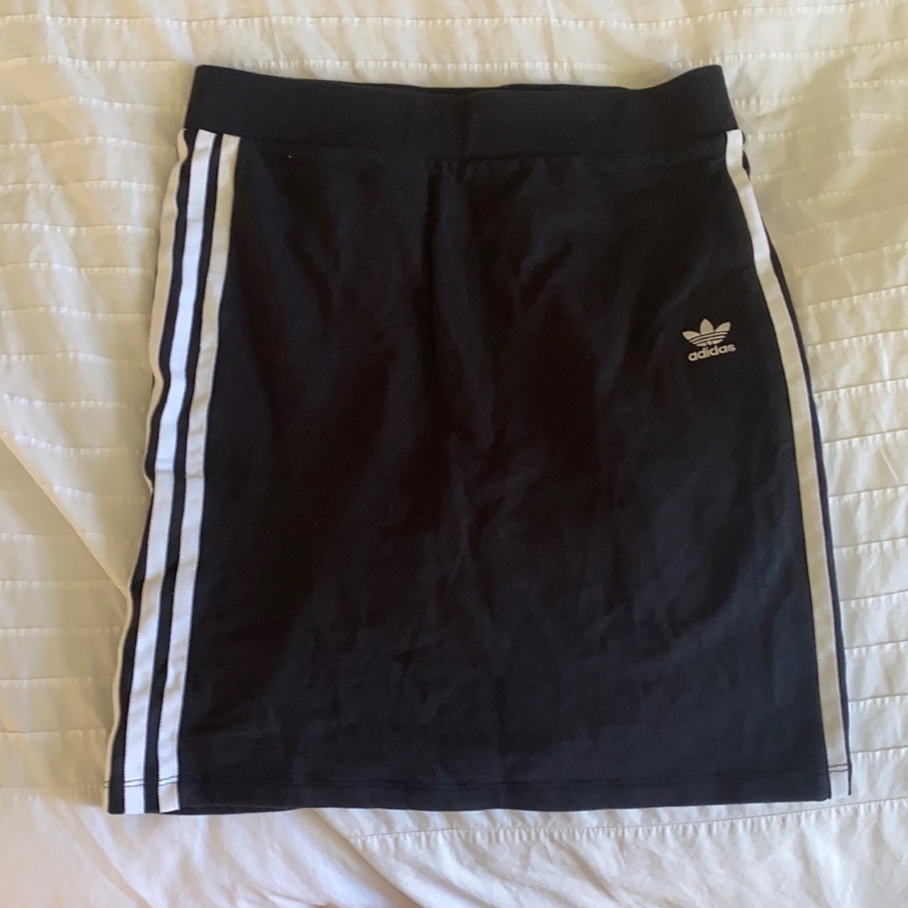 adidas Black Skirt with White Side Stripes